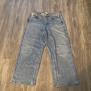 rag & bone - The Miramar Wide-Leg “Sweatpant Denim” Pants - Size L